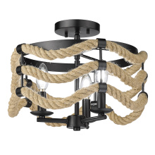 Golden 1083-3SF BLK - Golden Lighting Marissa 3-light Semi-Flush Mount in Matte Black